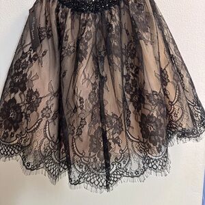 Alyce Paris Black Floral Lace Skater Skirt